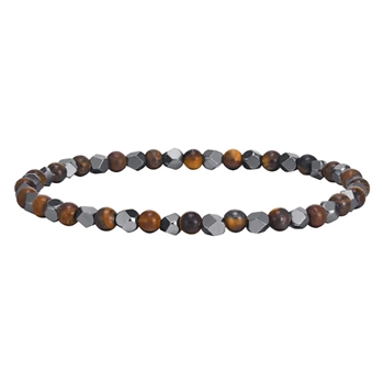 Armbånd Sten Tiger Eye & Hermatit 4mm