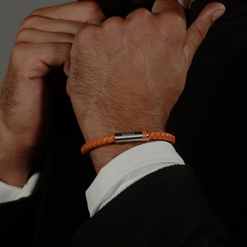 BOSS Ares Single Læder Armbånd Orange