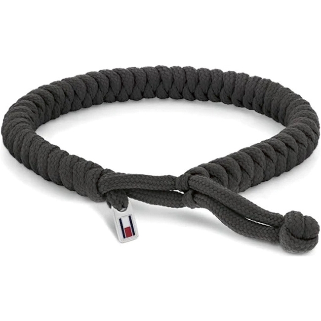 Flettet blåt armbånd med logo fra Tommy Hilfiger.