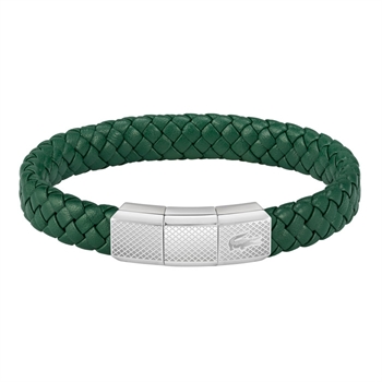 Smart justerbart læderarmbånd i grøn fra Lacoste.