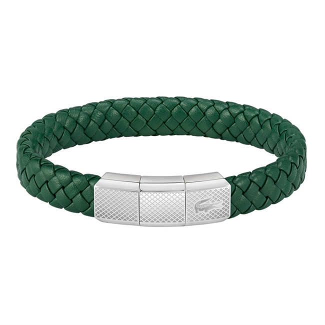 Smart justerbart læderarmbånd i grøn fra Lacoste.