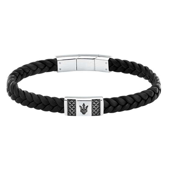 Maserati Genanvendt Læder Armbånd Sort