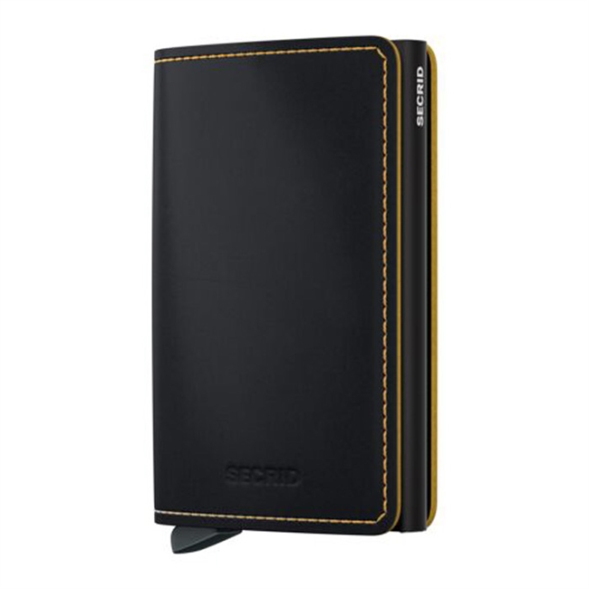 Secrid Slimwallet Matte Black & Ochre