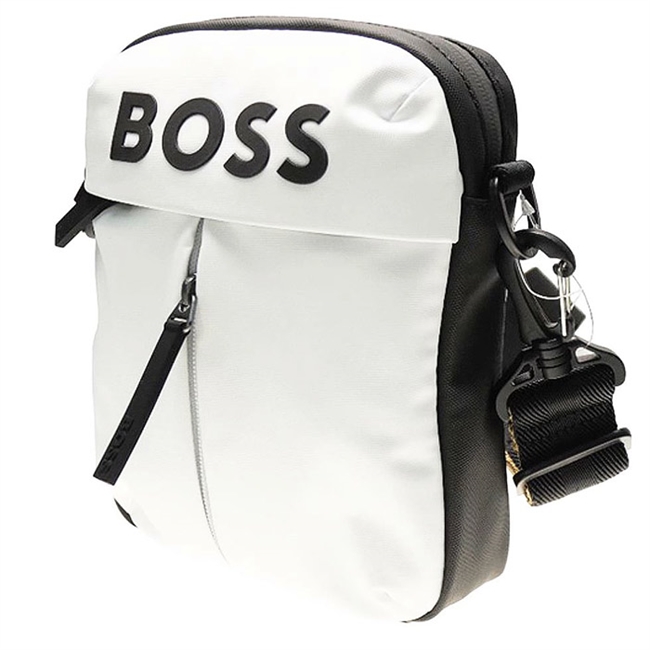 Lys Beige BOSS Skuldertaske i Genbrugt Polyester