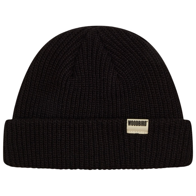 Klassisk sort beanie hue fra Woodbird.