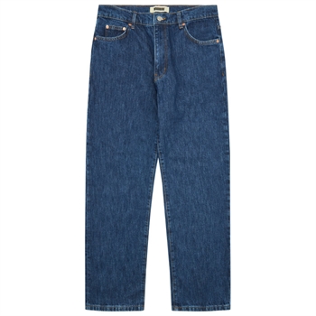  Smarte brede blå jeans i 90'er rinse vask fra Woodbird.