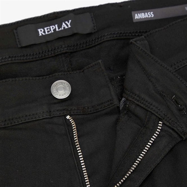 Replay Anbass Jeans m/ HyperFlex i Sort