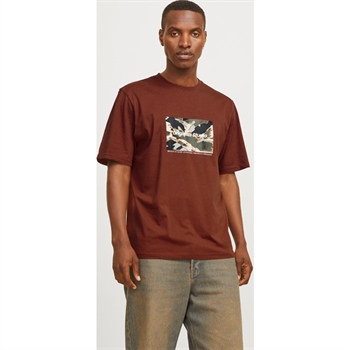 Brandy brun t-shirt med print fra Jack & Jones