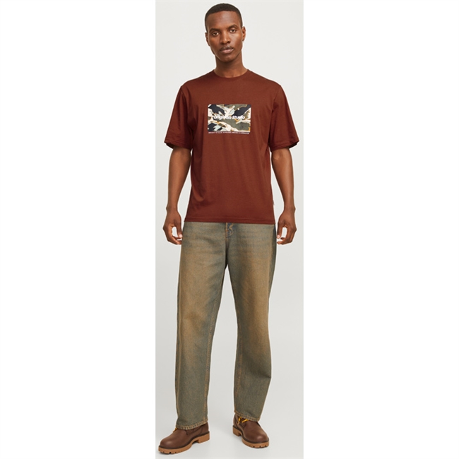 Brandy brun t-shirt med print fra Jack & Jones