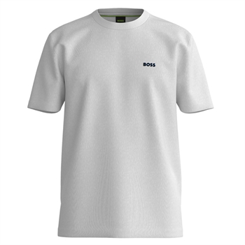 Klassisk hvid t-shirt med logo fra BOSS.