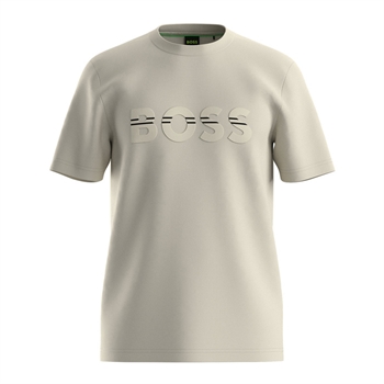 BOSS Signatur T-shirt i Beige med Logo