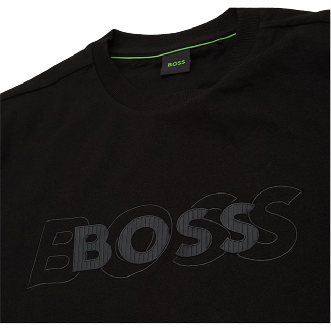 Sort BOSS T-Shirt m. Logo på Brystet