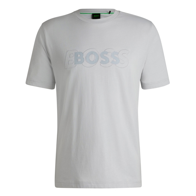 Lækker lysegrå t-shirt fra BOSS med Logo