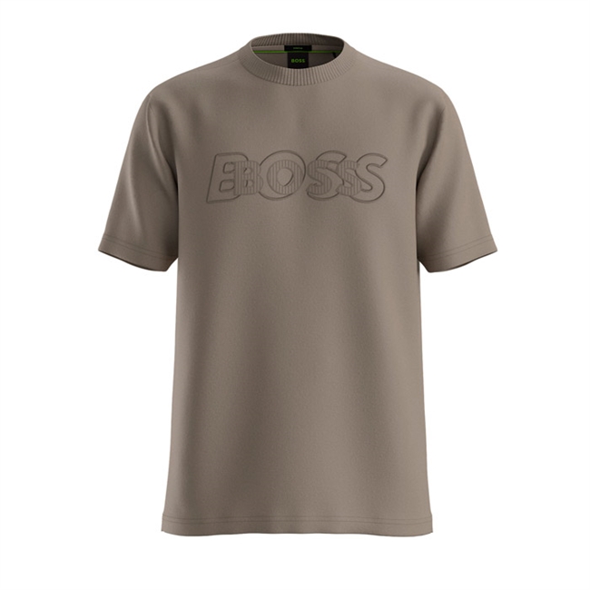 Smart støvet grøn t-shirt fra BOSS med Logo