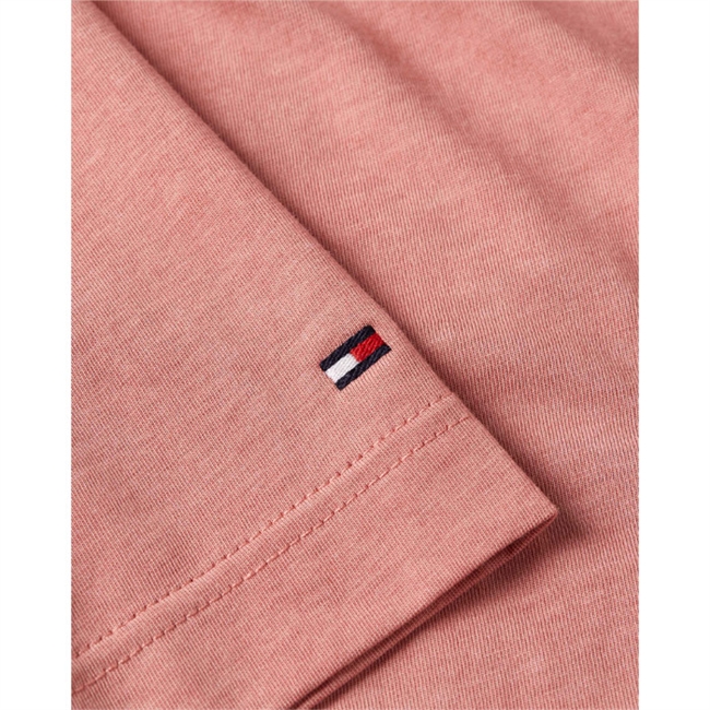 Frisk Rødlig T-Shirt med Klassisk Tommy Hilfiger Brodering