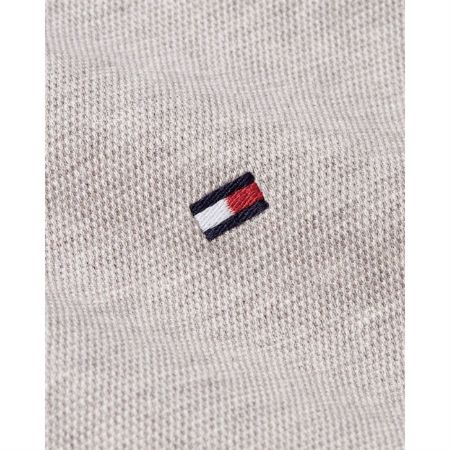 Lækker langærmet grå zip-up Polo fra Tommy Hilfiger med logo