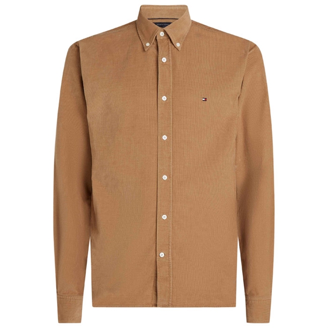 Stilren beige fløjls skjorte fra Tommy Hilfiger