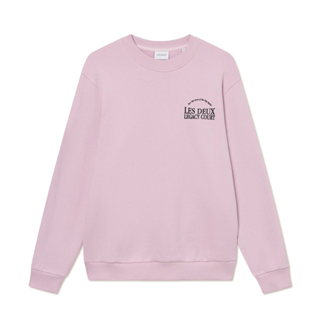 Frisk lyserød sweatshirt med print på ryggen fra Les Deux