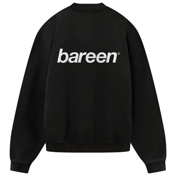 Bareen sort box fit / oversize sweatshirt med logo på ryggen.