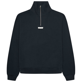 Smart mørkeblå half-zip sweatshirt fra Woodbird.