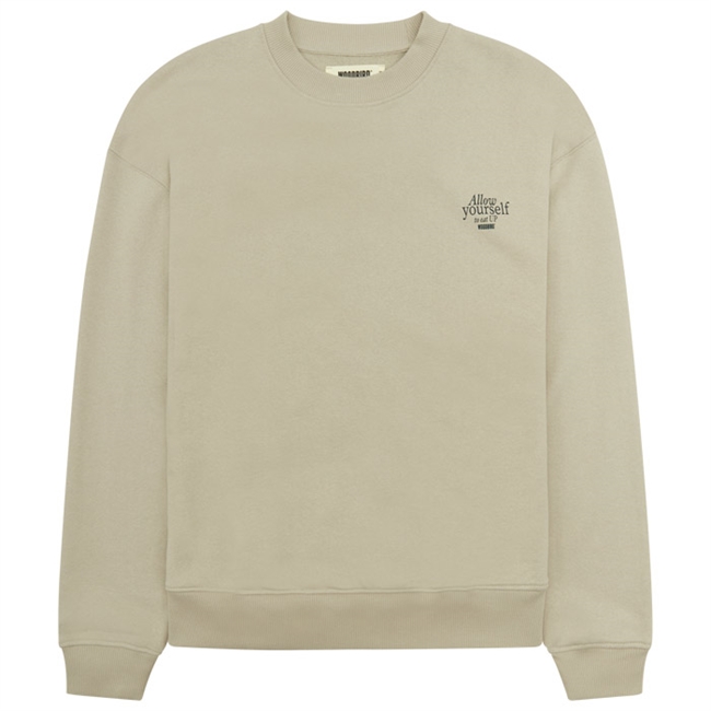 Beige sweatshirt med print på ryggen fra Woodbird.