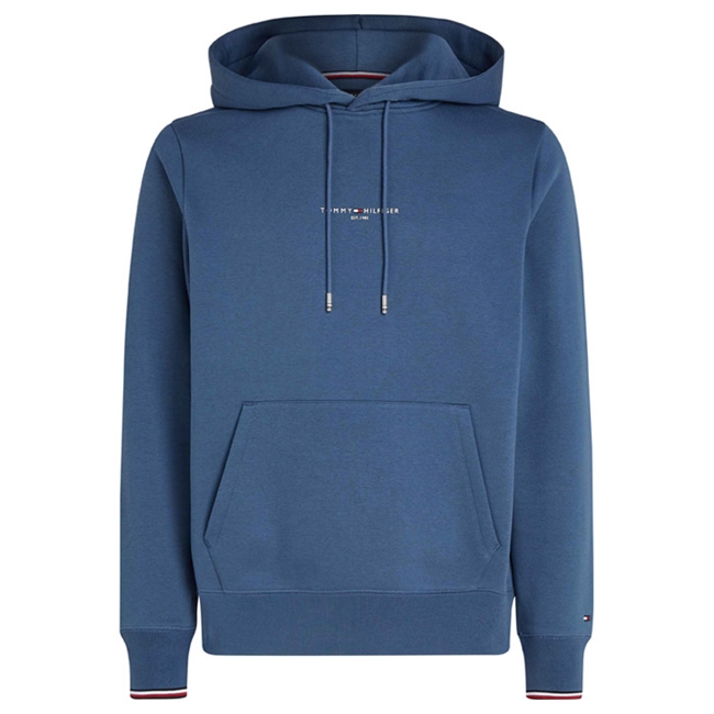 Lækker Tommy Hilfiger Hoodie i Støvet Blå Farve