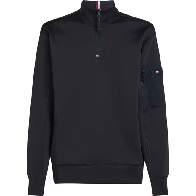 Lækker half zip sweatshirt i blå fra Tommy Hilfiger.