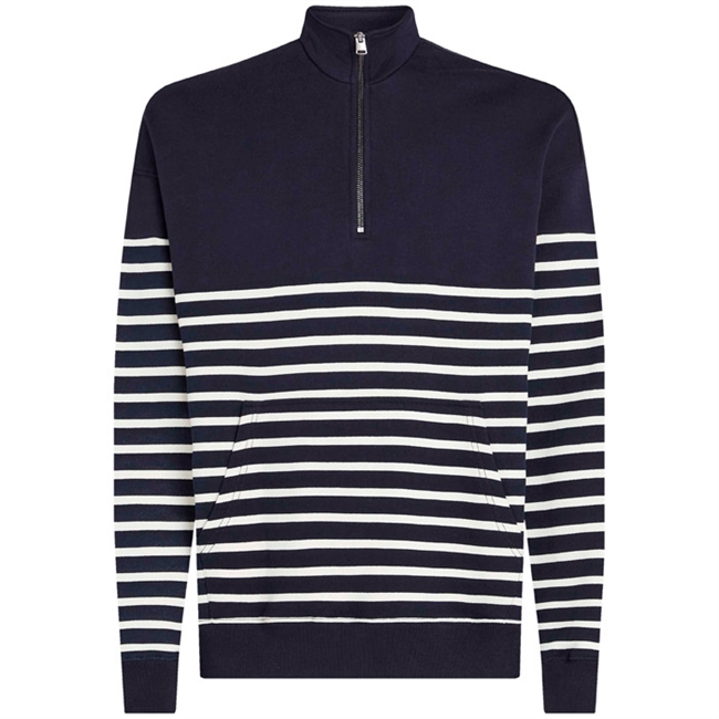 Flot stribet halfzip sweatshirt fra Tommy Hilfiger.