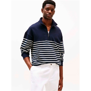 Flot stribet halfzip sweatshirt fra Tommy Hilfiger.