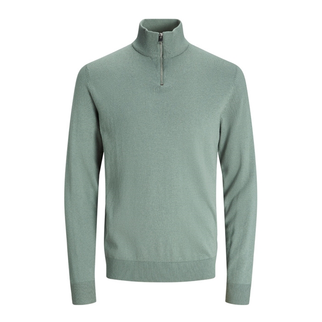 Moderne half-zip strik i lysegrøn fra Jack & Jones