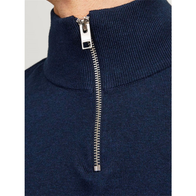 Moderne half-zip strik i navy fra Jack & Jones