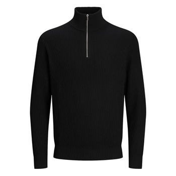 Smart half-zip strik i sort fra Jack & Jones