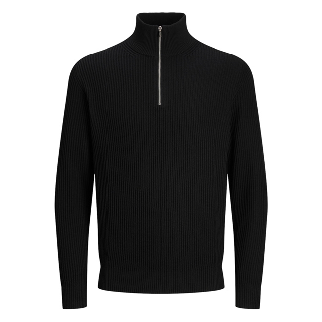 Smart half-zip strik i sort fra Jack & Jones