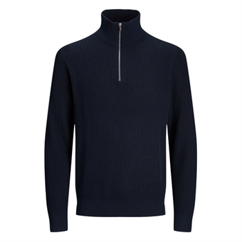 Moderne half-zip strik i blå fra Jack & Jones