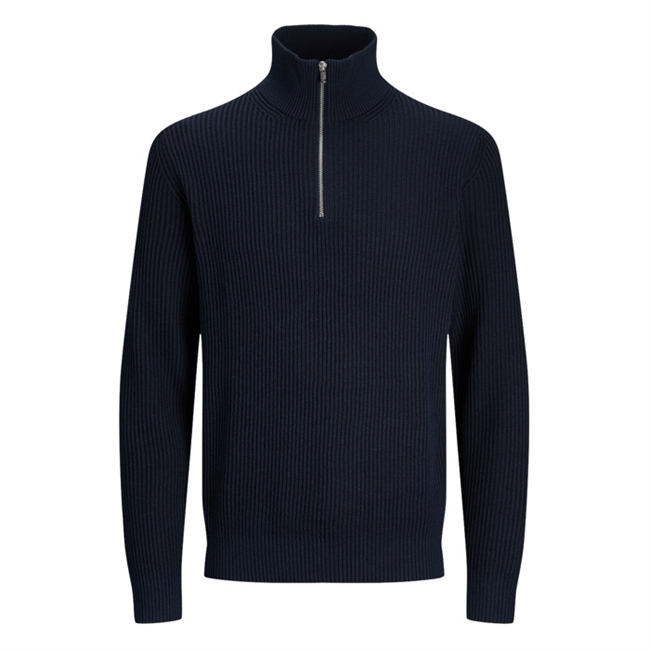 Moderne half-zip strik i blå fra Jack & Jones