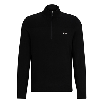 Moderne Sort Half-zip Strik fra BOSS