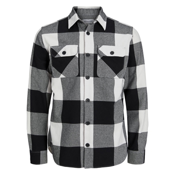 Moderne ternet overshirt fra Jack & Jones i farverne sort og hvid