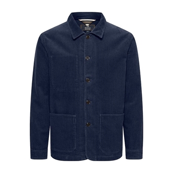 Smart og komfortabel Matinique fløjl overshirt i navy.