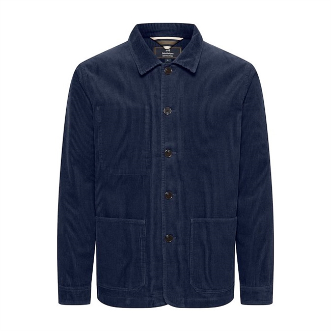 Smart og komfortabel Matinique fløjl overshirt i navy.