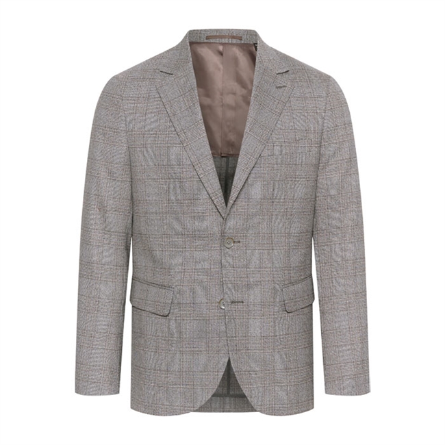 Elegant Grå og Brun Ternet Matinique Blazer