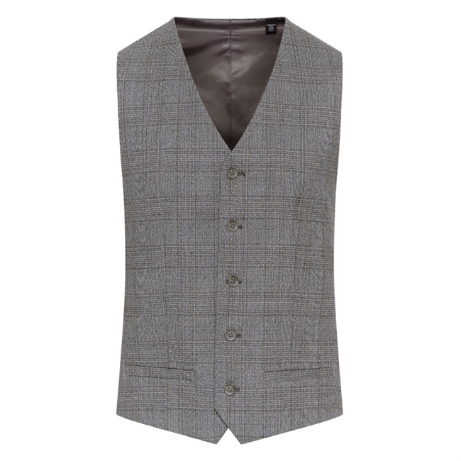 Elegant Grå og Brun Ternet Waistcoat fra Matinique