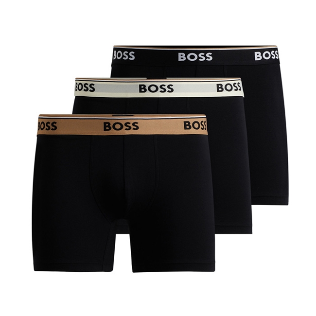 Klassisk Sort 3-Pak Boxer Brief fra BOSS.