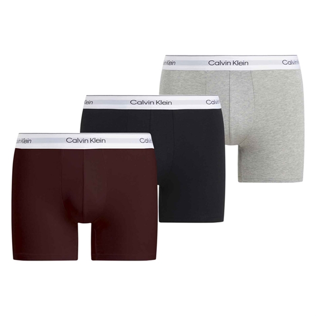 Calvin Klein 3-Pak Boxer Brief Underbukser Bordeaux / Sort / Beige