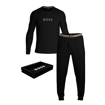 Lækkert sort pyjamas / nattøj med guld detaljer fra BOSS.